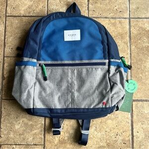 STATE Bags Kane Kids Double Pocket Backpack Navy Gray